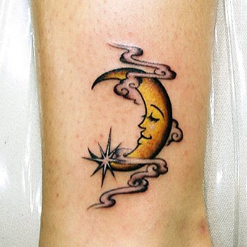 Star Moon Tattoos on Moon Tattoo Design For Girls 2012