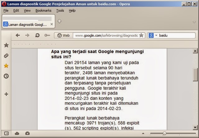 cek website aman atau berbahaya dengan Google Safebrowsing Diagnostic