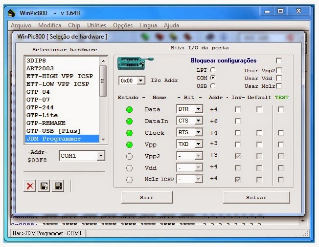 Configurando o programador pic k150 no windows 7