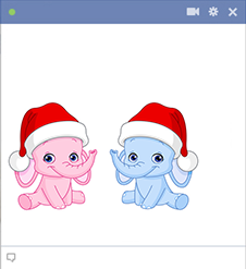 Christmas elephants Facebook emoticons