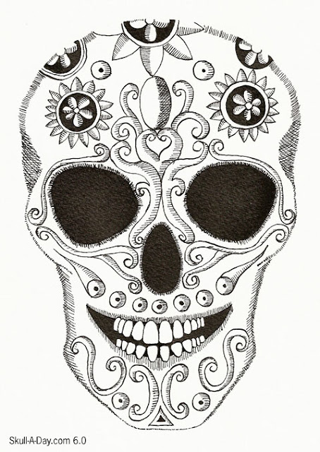 sugar skull coloring pages - DAY OF THE DEAD, SUGAR SKULLS, free download 