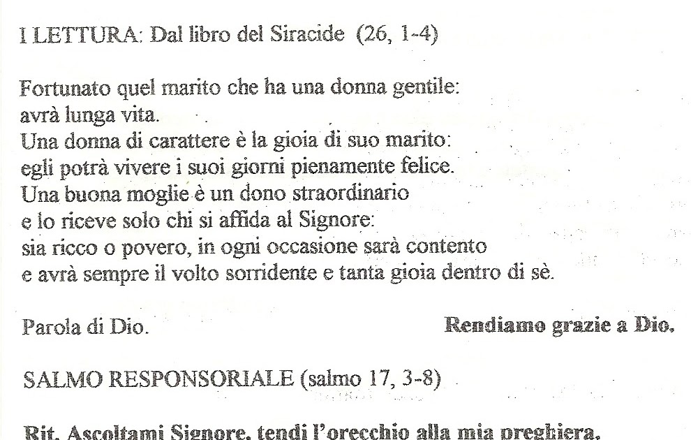 La Fede Di Luca La Liturgia Del Mio Matrimonio