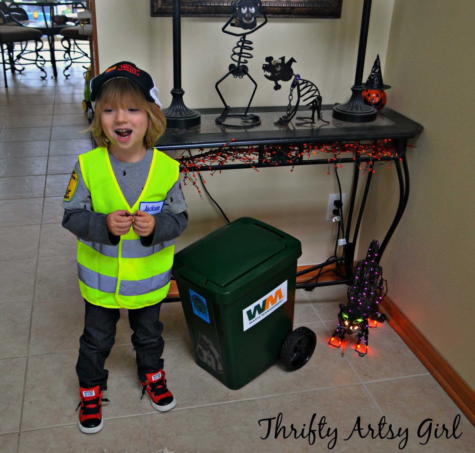 Thrifty Artsy Girl Take Out the Trash DIY Toddler Sized Wheeled Trash