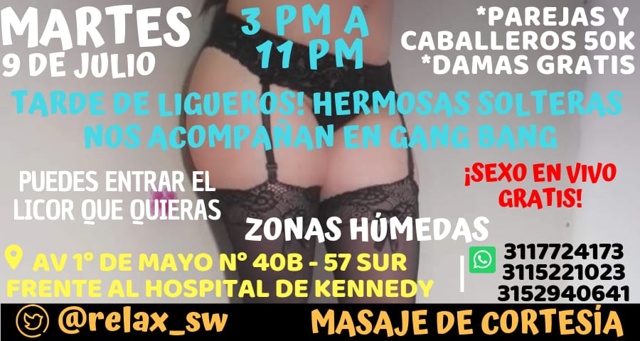 RELAX CLUB SW Y FANTASIAS BAR SWINGER ORGANIZAN ENCUENTROS NUDISTAS EN BOGOTA