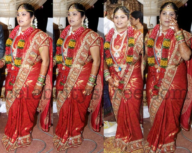 Bride with Kundan and Pearls Work Saree