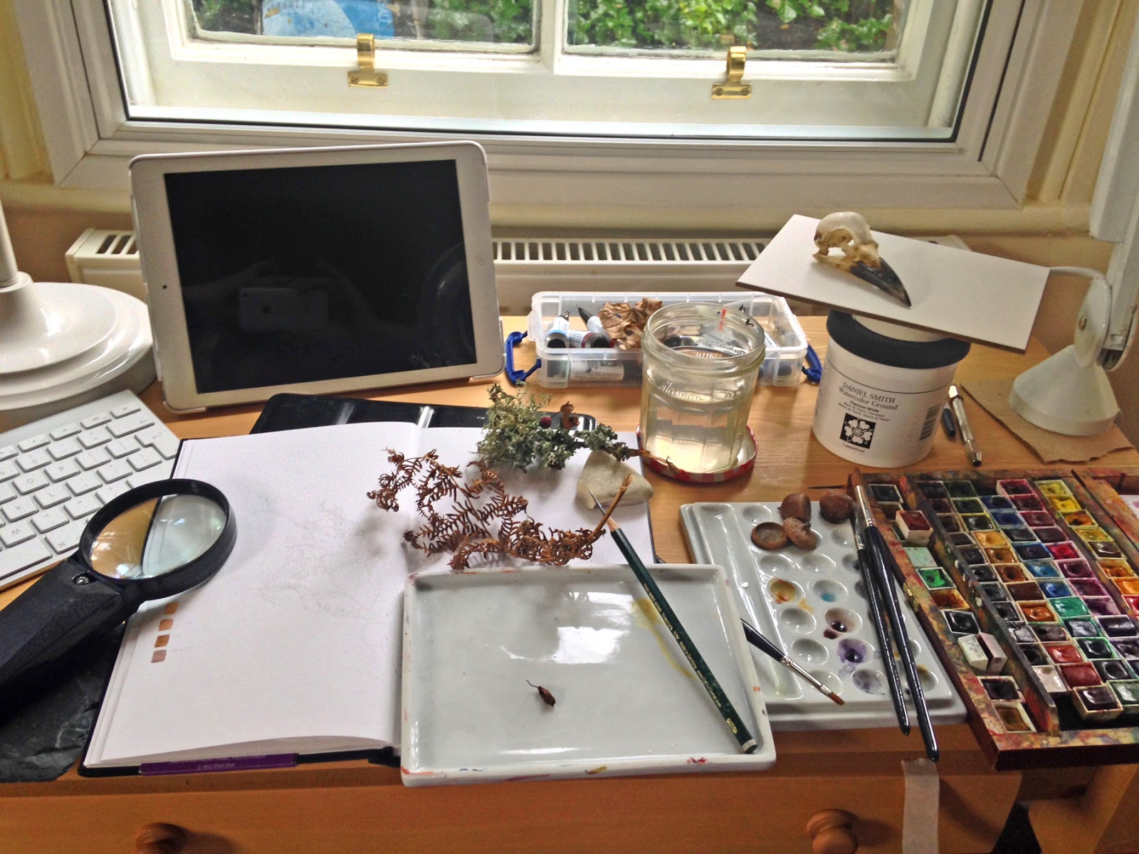Untidy desk artist desk