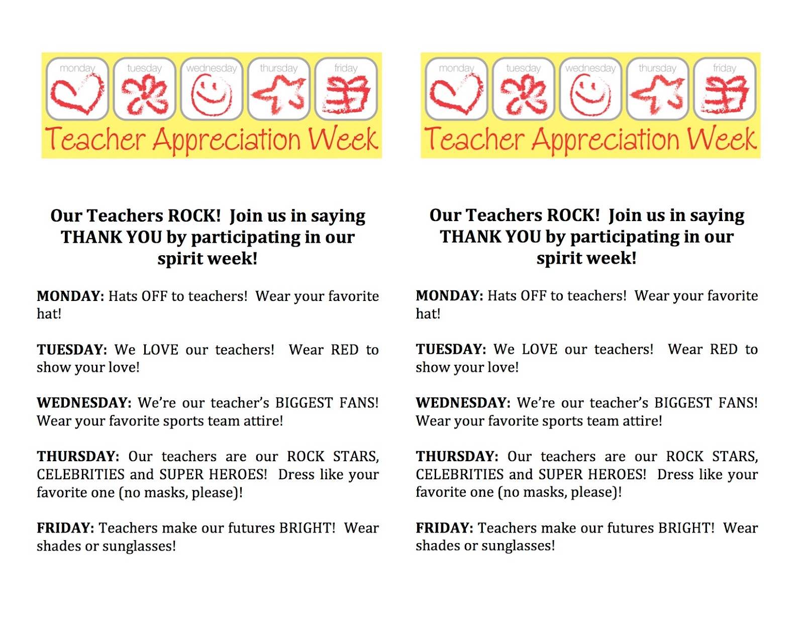 teacher appreciation flyer template