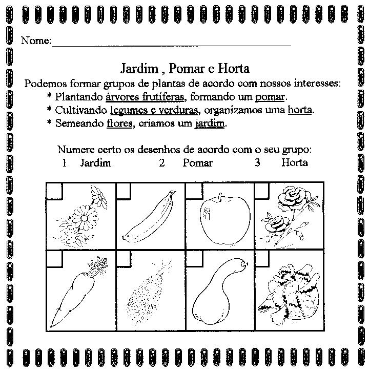 horta pomar e jardim atividadesAtividades sobre as plantas horta pomar e jardim atividadesAtividades sobre as plantas