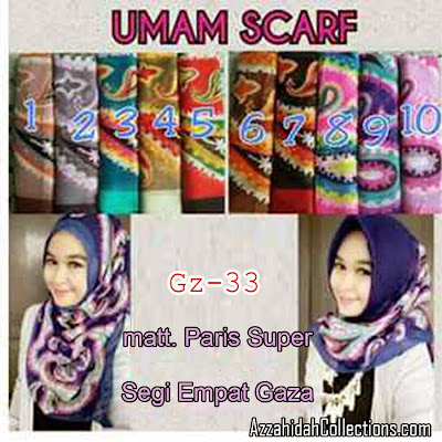 Segi Empat Umama Scarf Gaza - azzahidahcollections.com Segi Empat Umama Scarf Gaza - azzahidahcollections.com