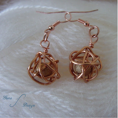 Handmade Wire Jewelry Earrings Dream Catcher made by Gunadesign