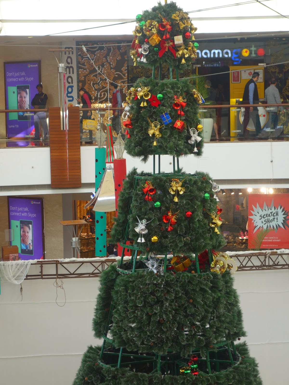 Sohum Sutras Christmas decorations in the malls of Delhi