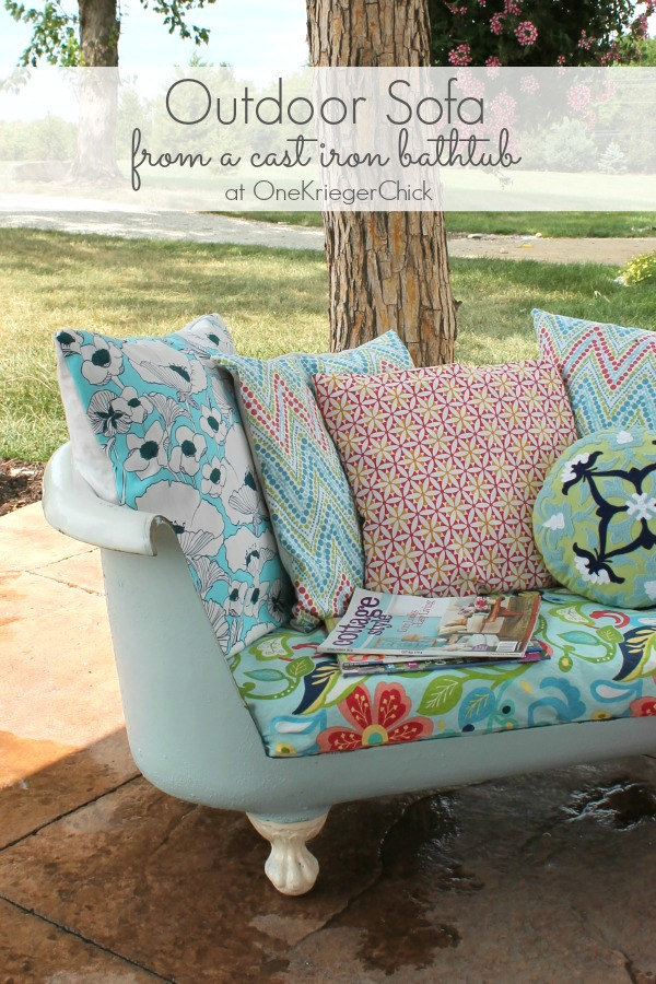 2+How to make an Outdoor Sofa from a cast iron bathtub Fun Home Decor Projects 40