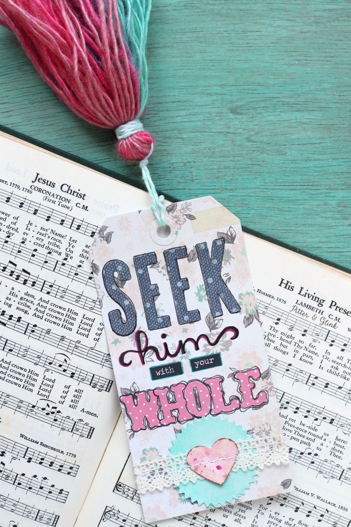 Create a Handmade, Inspirational Tasseled Tag Bookmark for your journaling Bible | www.pitterandglink.com