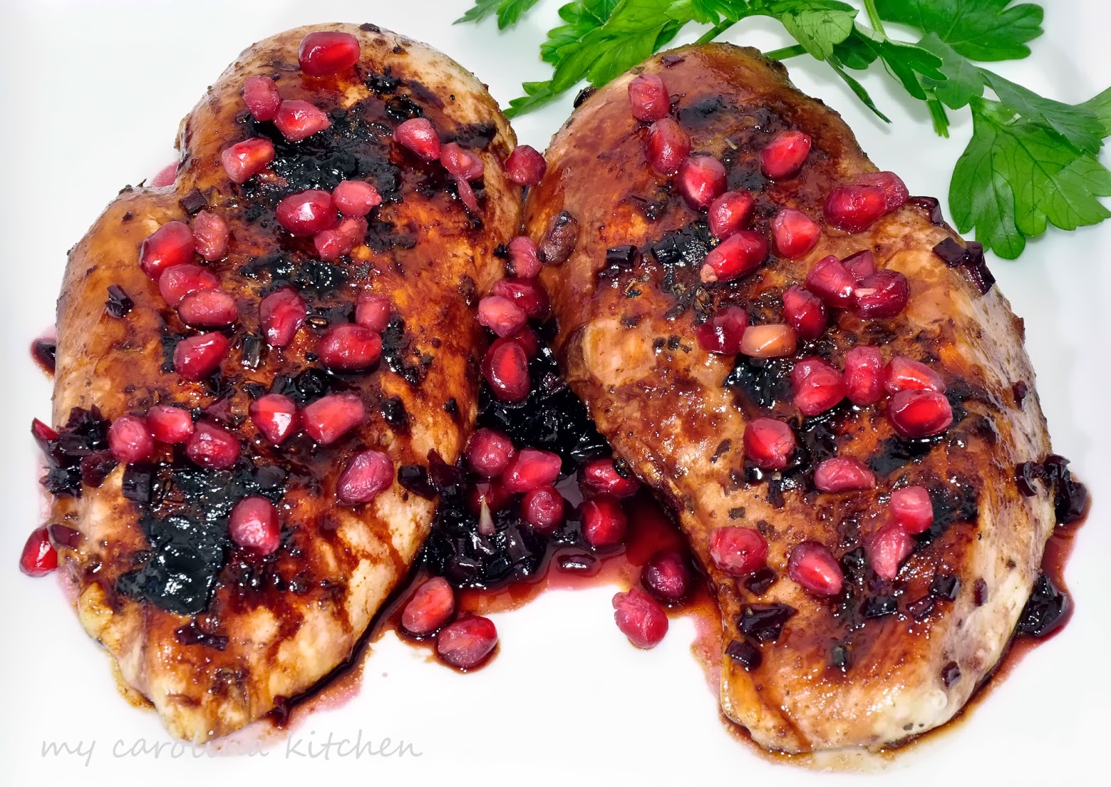My Carolina Kitchen Pomegranate Glazed Chicken