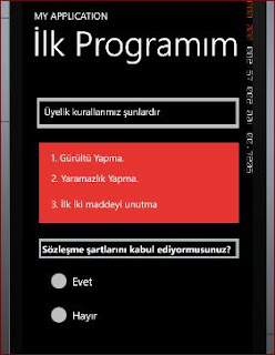 C#'ta Windows Phone Önİzlemesi Windows Phone