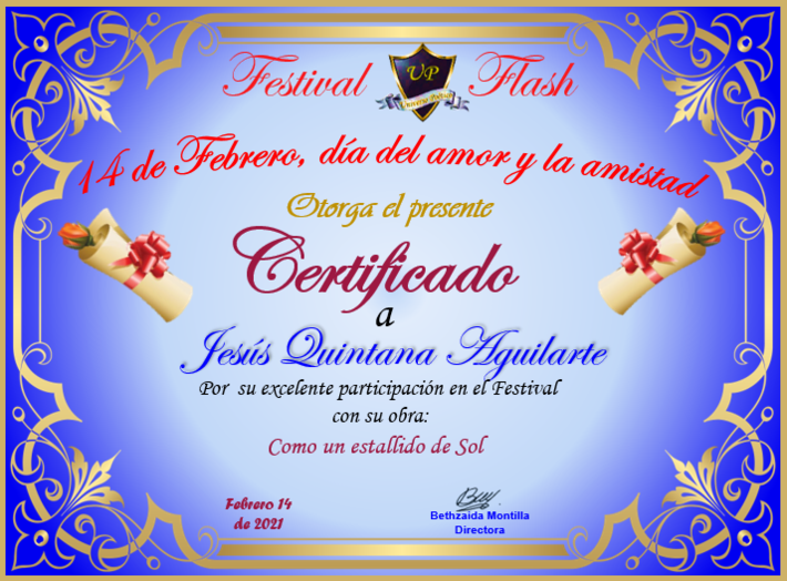 Festival Flash Certificado.