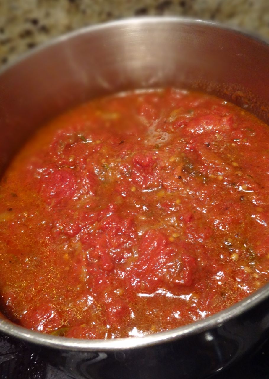 Scrumpdillyicious Braised Monkfish Medallions in Marinara Sauce