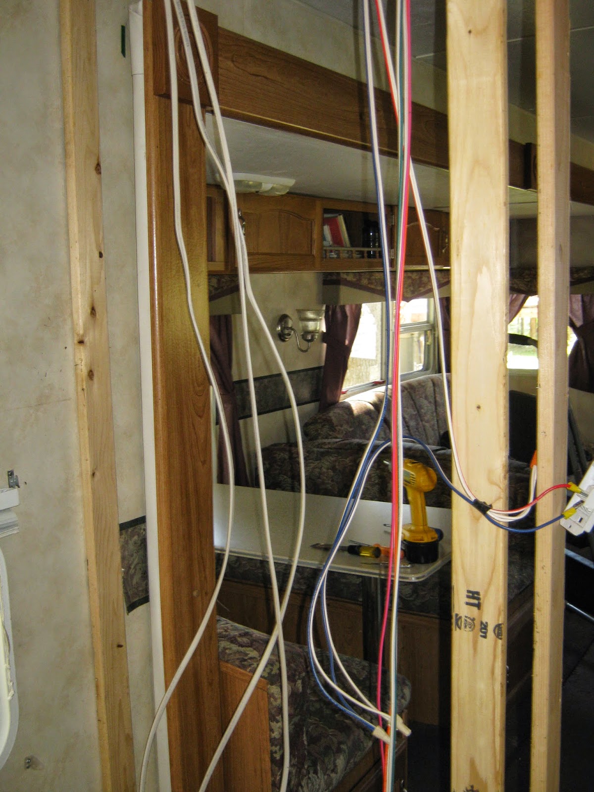 Puma travel trailer water damage RV repair renovate flooring bottom bunk rear storage wall panels removed http://makingmemoriesrv.blogspot.com/