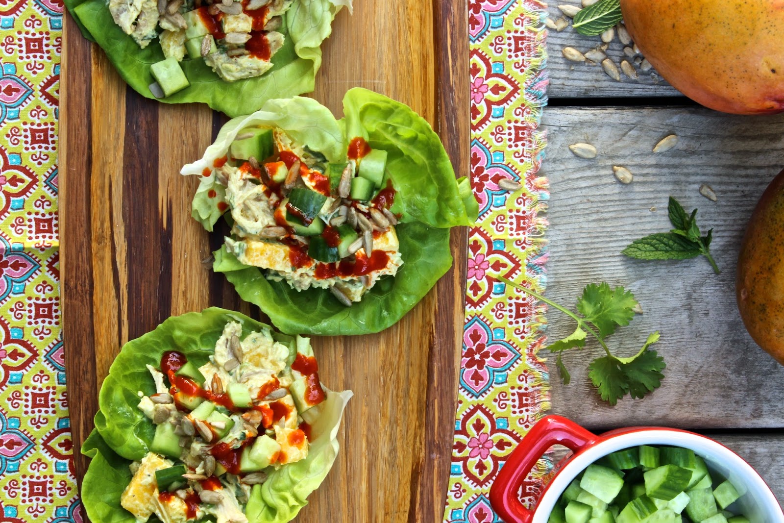 Mango chicken curry lettuce wraps lieslicious