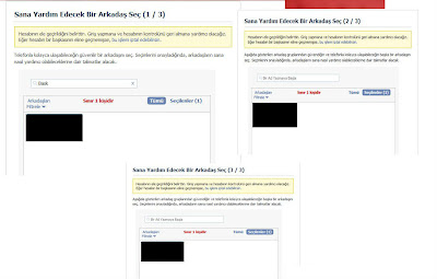 Çalınan Facebook hesabınızı geri alacağınız kodların gönderileceği 3 arkadaşınızı belirleyin Çalınan Facebook hesabınızı geri alacağınız kodların gönderileceği 3 arkadaşınızı belirleyin