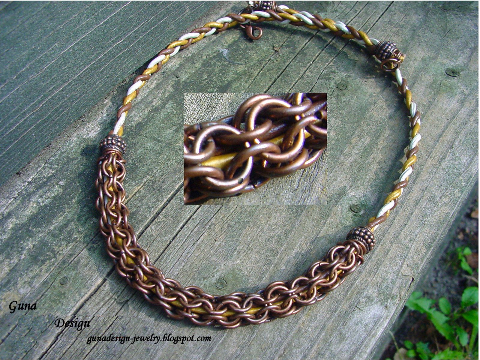 Chainmaille Necklace Symphony of Bronze