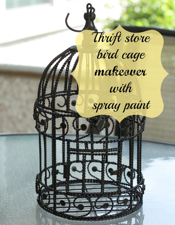 Bird cage makeover with spray paint