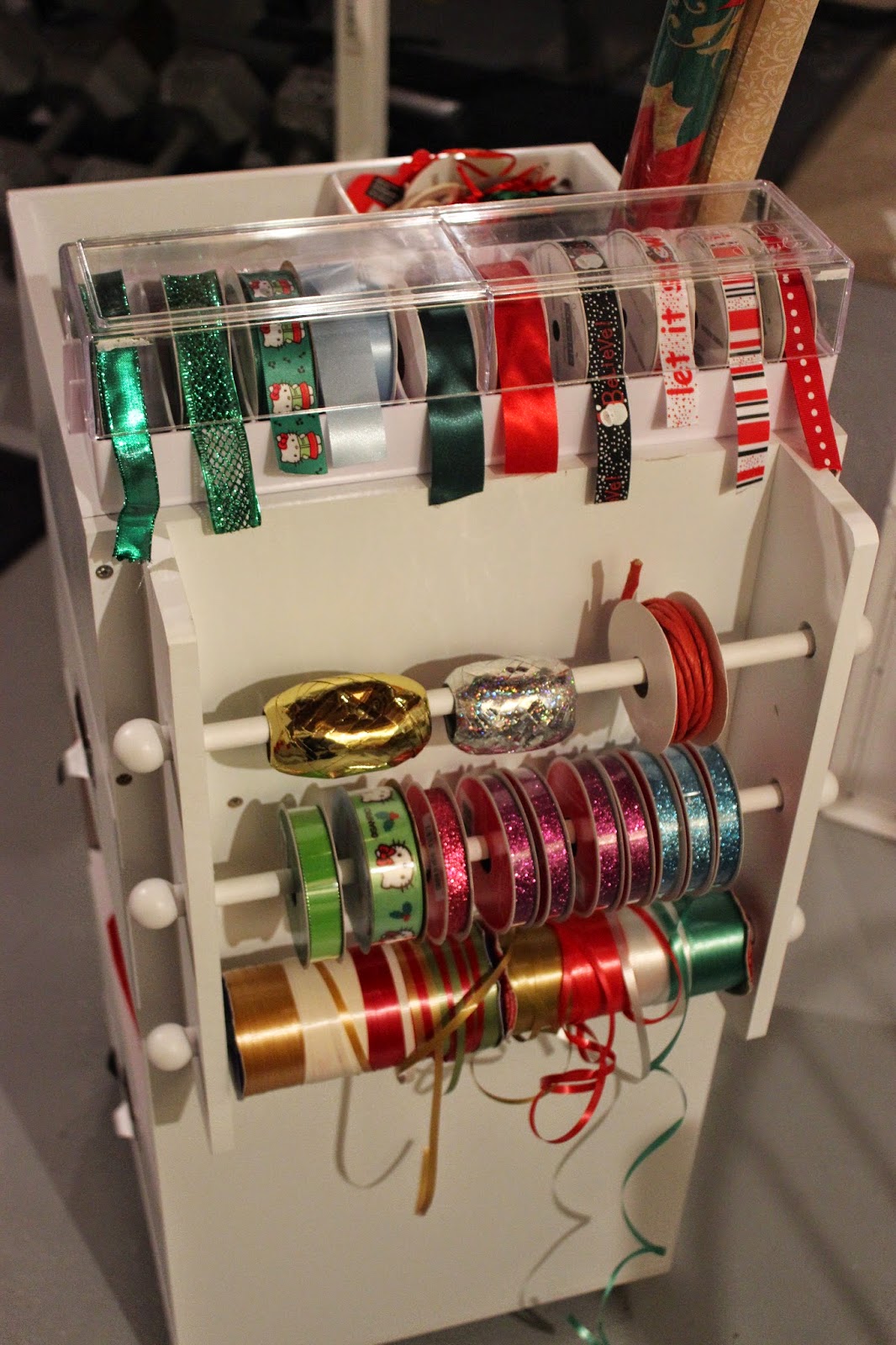 Organizing for Six Gift Wrapping Station