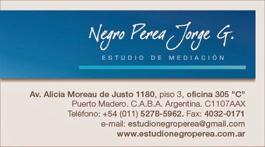 ESTUDIO DE MEDIACION Dr. Negro Perea, está ubicado en Av. ALICIA MOREAU DE JUSTO 1180, Piso 3, Ofic