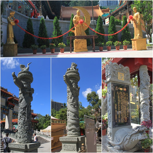 More dragons sculpture and statuus display outside of Wong Tai Sin Temple in Kowloon, Hong Kong More dragons sculpture and statuus display outside of Wong Tai Sin Temple in Kowloon, Hong Kong