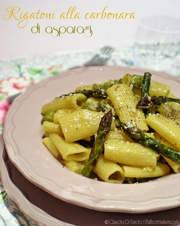 rigatoni alla carbonara di asparagi