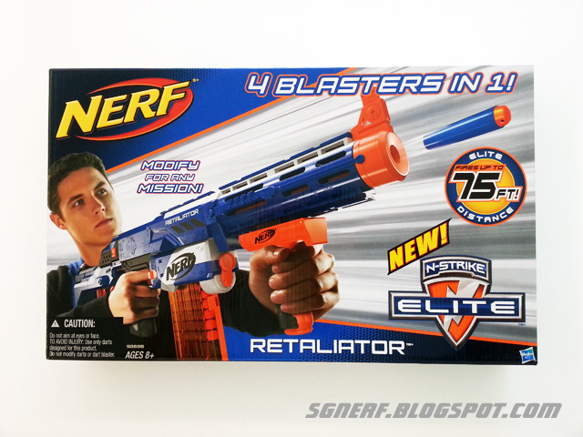 Nerf Retaliator Elite White Dart Gun with 12 Round Extended Clip
