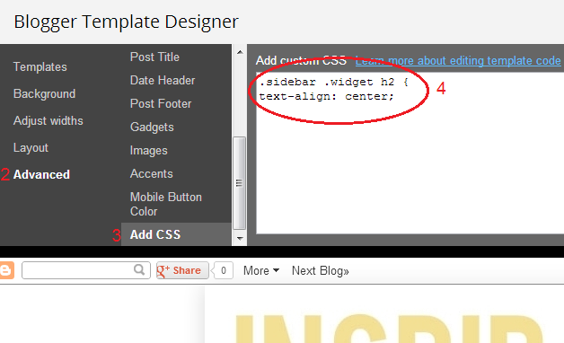 how to center gadget titles on sidebar