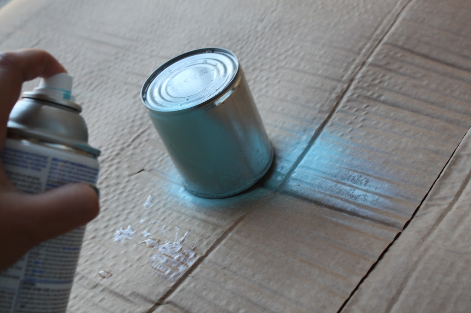 Nafisa's World DIY Craft Project Spraypainted tin cans