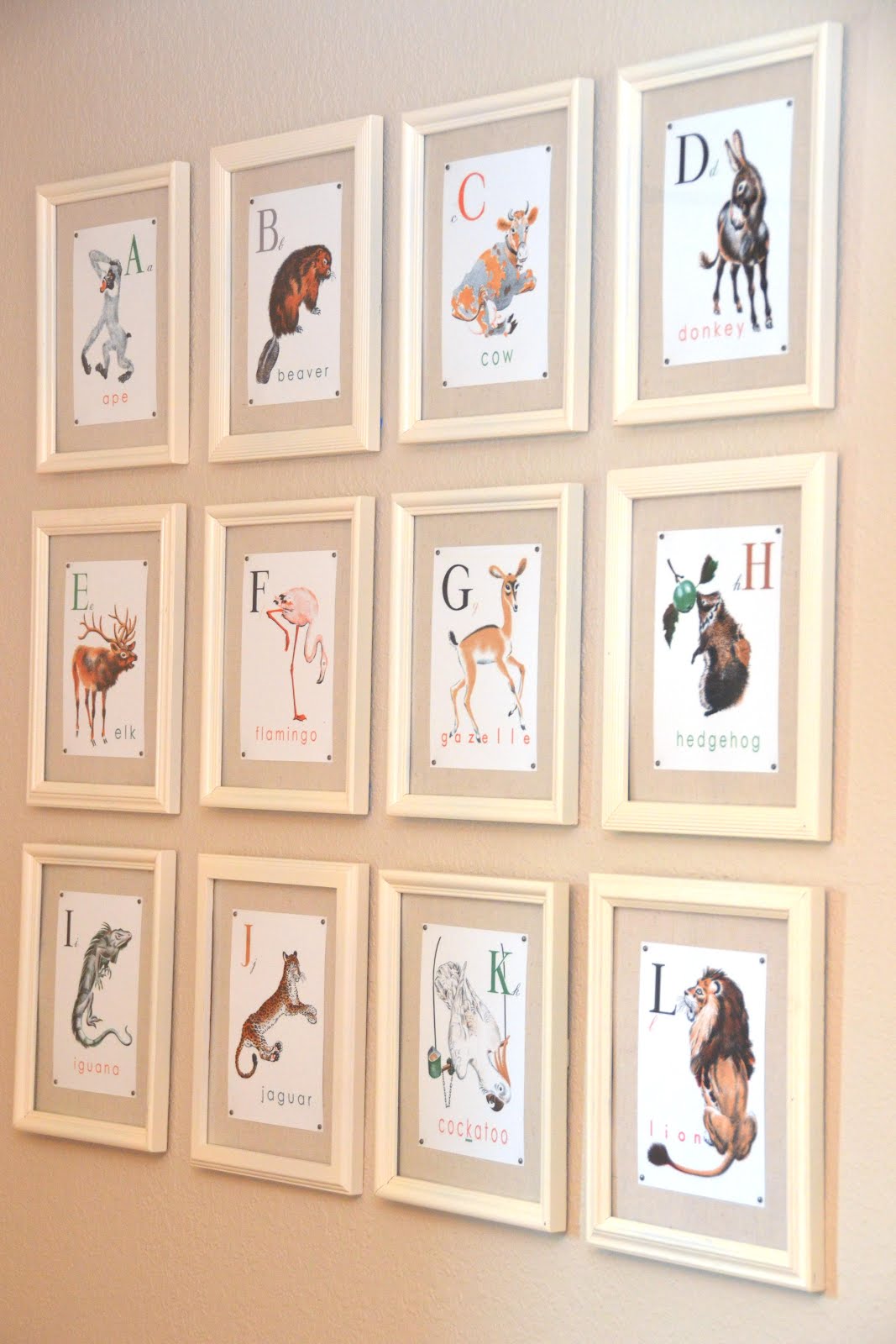 The Smith Nest Diy Nursery Art Inspired By Vintage Alphabet Flashcards We Purchased Abc Du Pere Castor A 1930 S French Children Book Converted It To English And Then Framed The