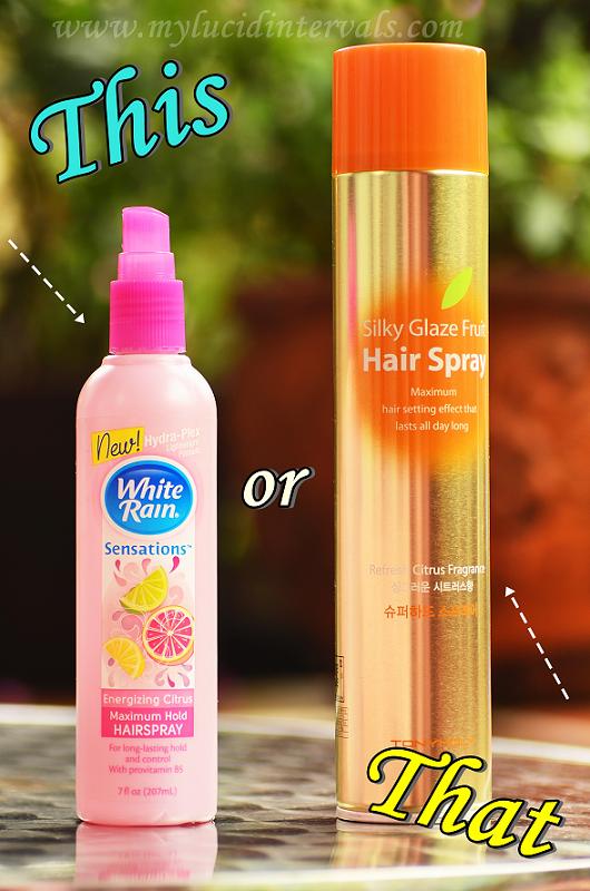 This Or That White Rain Sensations Energizing Citrus Hairspray Vs