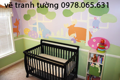 vẽ tranh tường phòng bé vẽ tranh tường mầm non