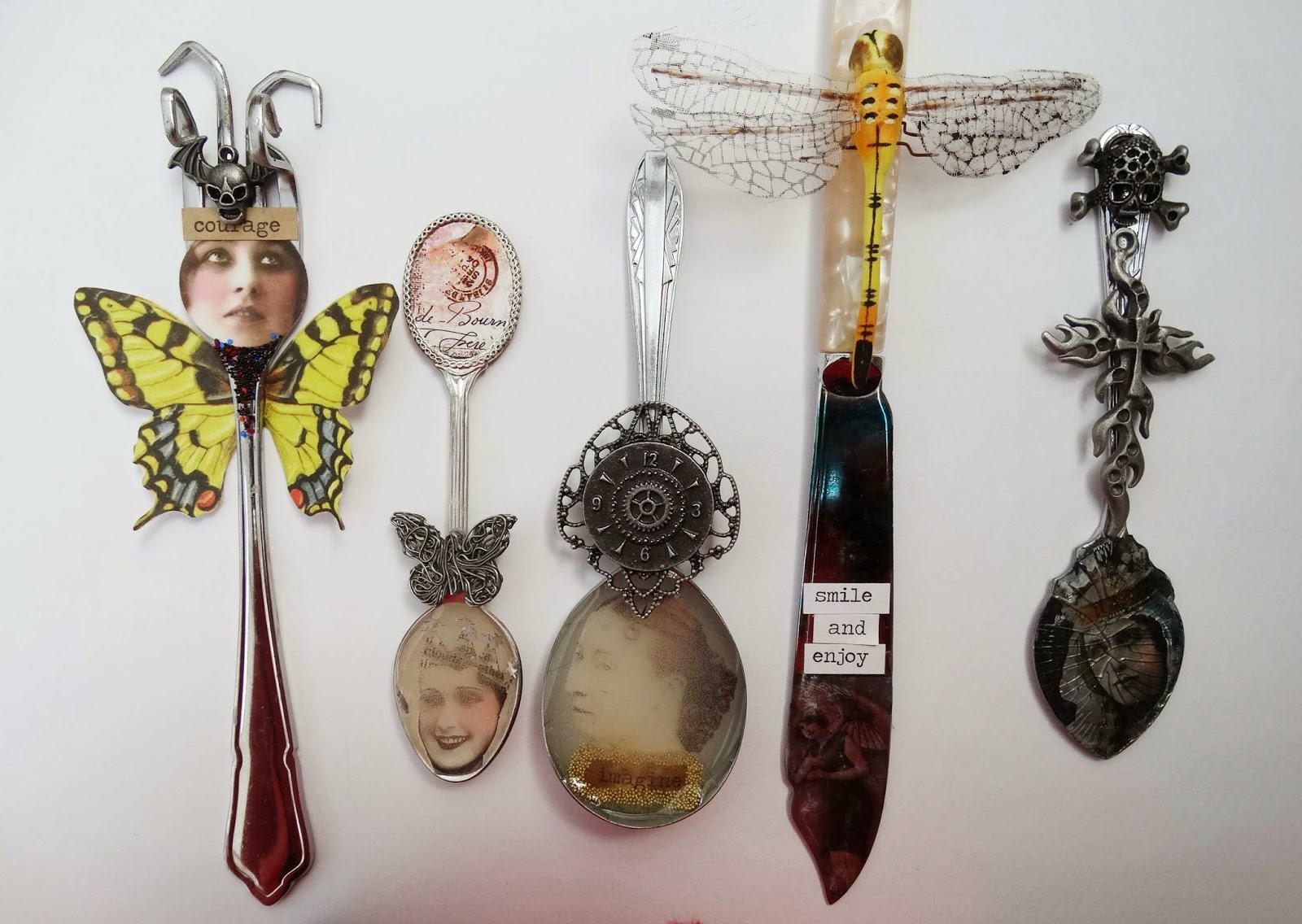 Artist Trading Post Mixedmedia spoons May's Guest Designer