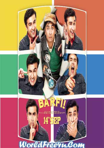 Poster Of Bollywood Movie Barfi (2012) 300MB Compressed Small Size Pc Movie Free Download worldfree4u.com