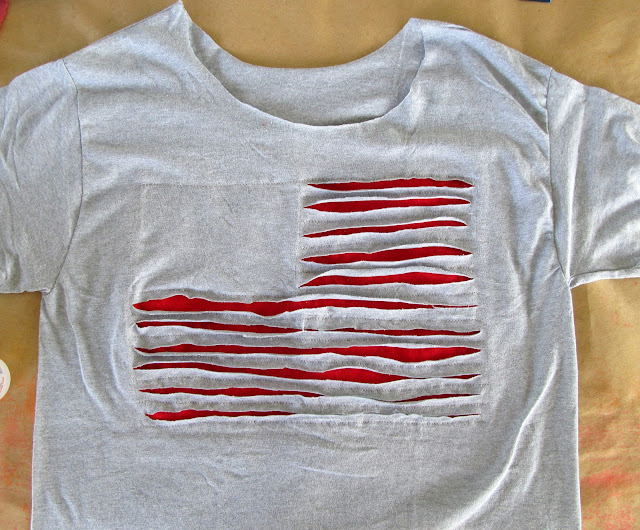 WobiSobi Off the shoulder Flag Shirt, DIY