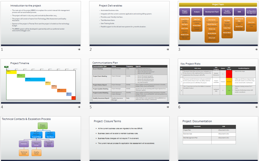 Project kickoff sample ppt picture