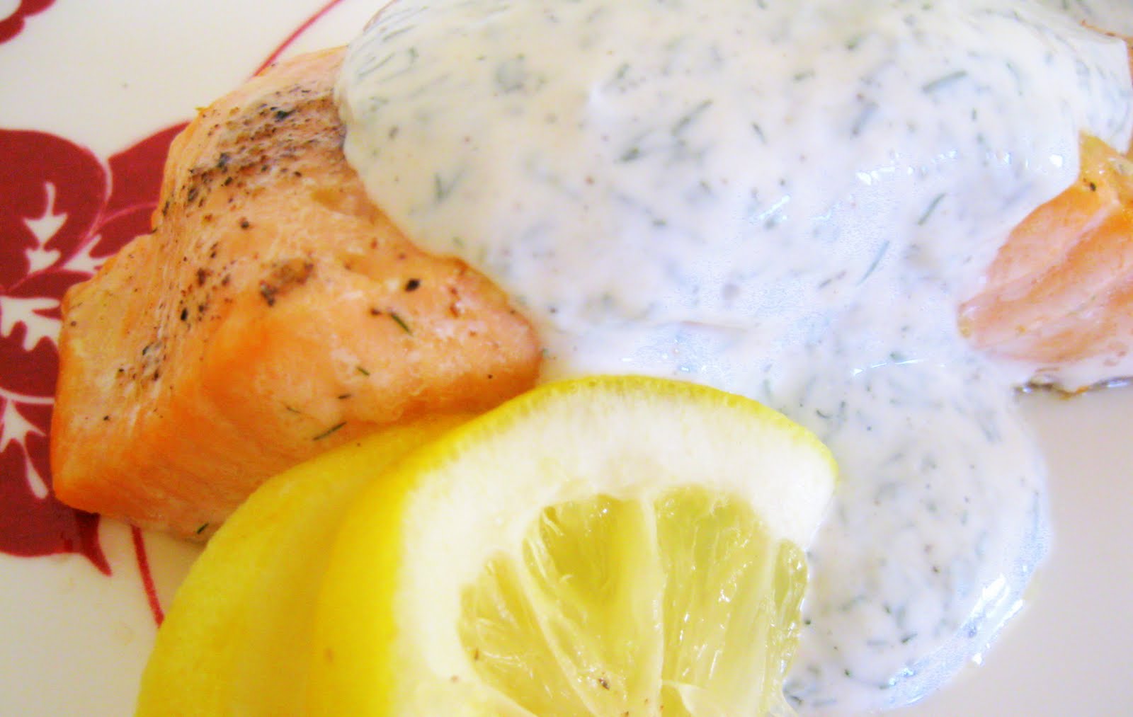 Cats and Casseroles Salmon with Yogurt Dill Sauce