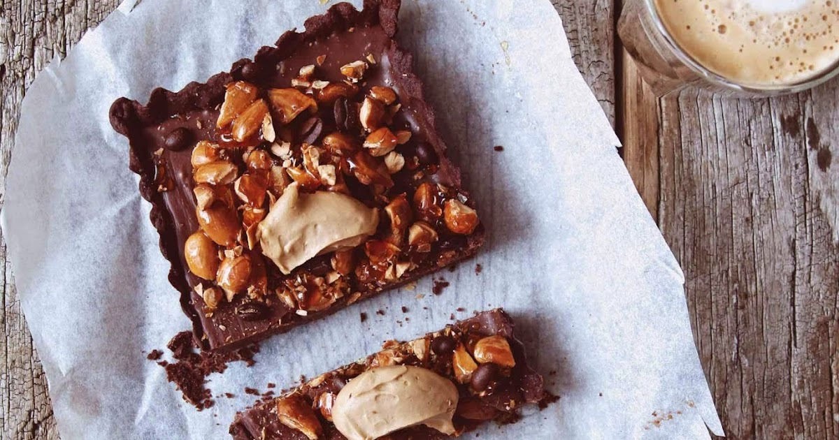 Milk and Honey Milk Chocolate Tart with Almond Praline and Whipped Coffee Cream