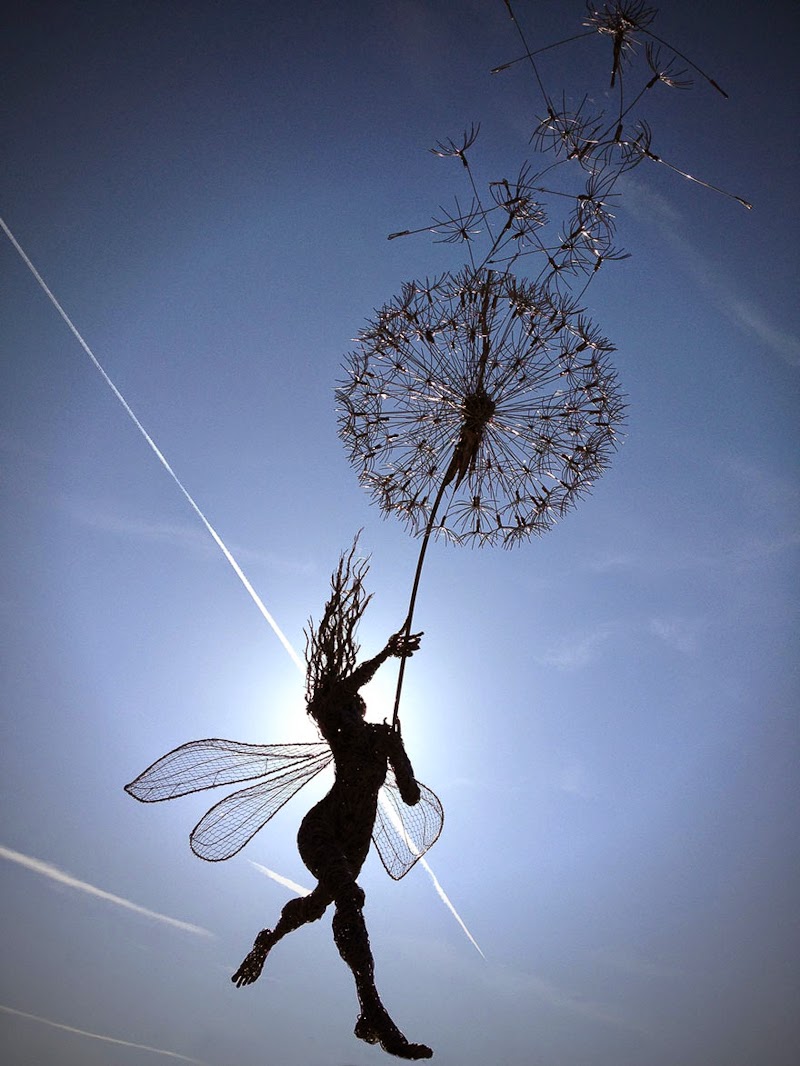 Dramatic Fairy Sculptures Dancing With Dandelions By Robin Wight Dramatic Fairy Sculptures Dancing With Dandelions By Robin Wight