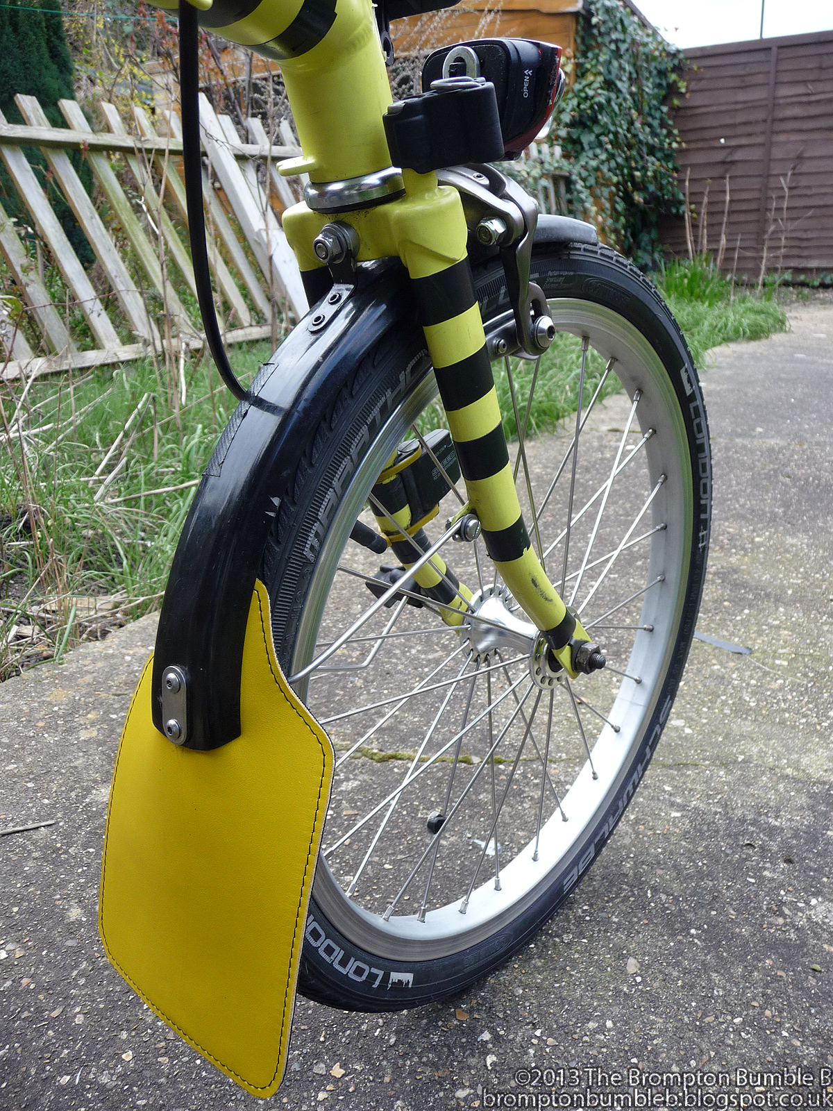 The Legend of the Brompton Bumble B Mudflaps from Kettering Leather