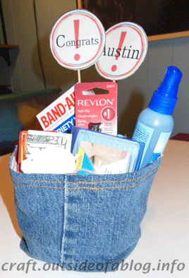 Graduation Gift | gift bag from jeans | Easy to Sew Graduation Gift | gift bag from jeans | Easy to Sew