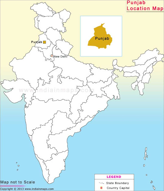 Punjab location on map
