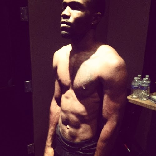 Frank Ocean buffed up shirtless pictures.