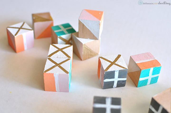 Painted Geometric Blocks, Delineate Your Dwelling