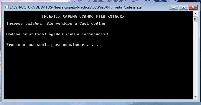 invertir cadenas en c invertir cadena en c usando pilas stack invertir cadenas en c invertir cadena en c usando pilas stack