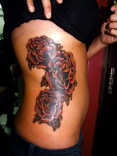 Rose Flower Tattoo design on Ribs